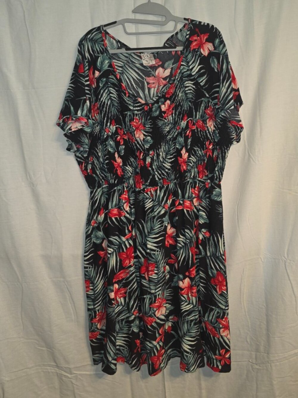 Naif Island Inspired Batwing Mini Dress Tropical Print Cruise Ready Vacation
